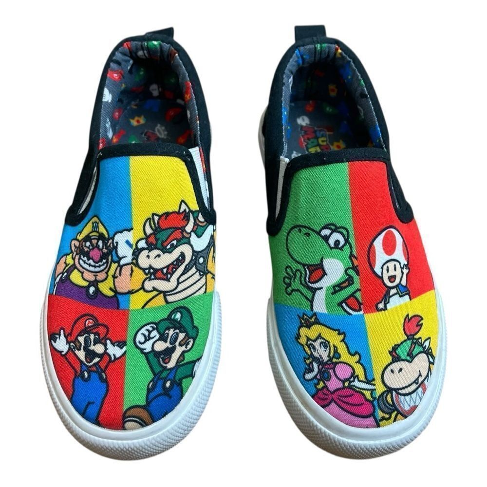 Nintendo Super Mario Slip On Shoes Mario, Luigi Size 1 Canvas Sneakers